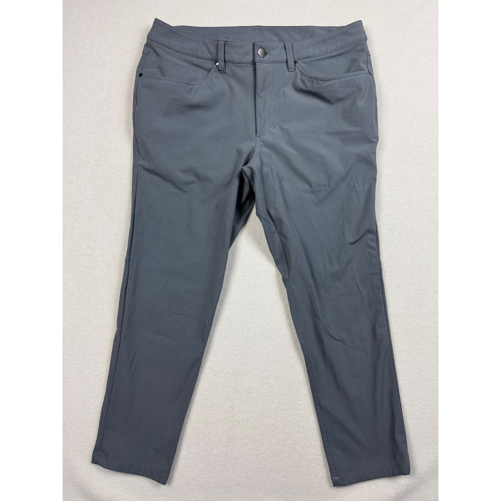 Lululemon ABC Slim Fit Pants Men's 33 Gray Warpstreme Stretch Cropped 26" Inseam